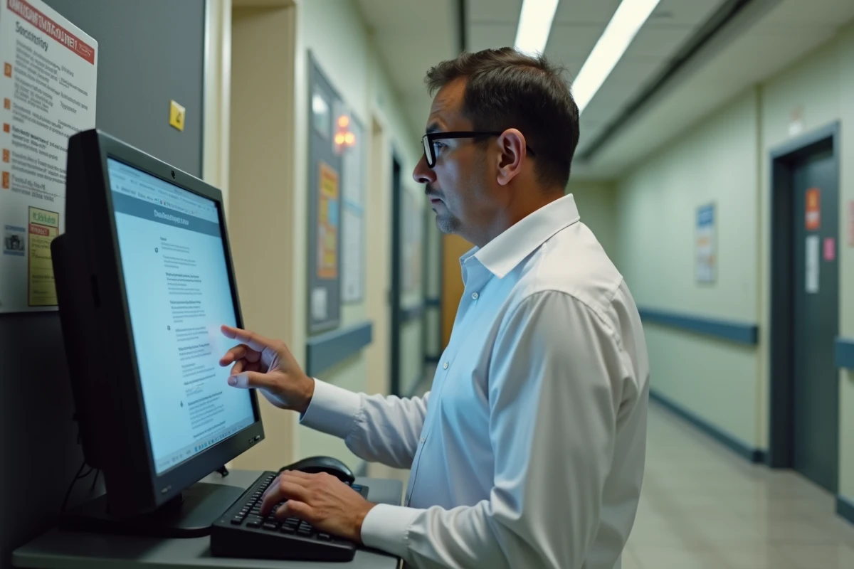 Homme remplissant un formulaire de denunciation dans un bureau